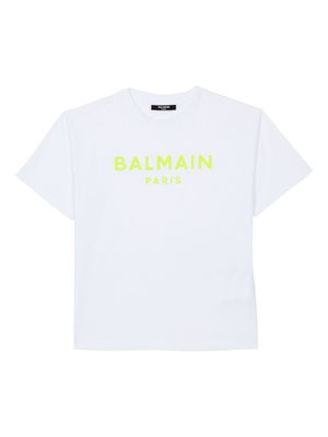 Balmain Kids t-shirt en coton à logo imprimé - Blanc