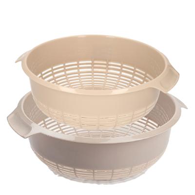 Plasticforte kunststof keuken vergieten - combi set - beige - 27 x 10 cm en 23 x 9 cm Plasticforte kunststof keuken vergieten - combi set - beige - 27 x 10 cm en 23 x 9 cm