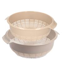 Plasticforte kunststof keuken vergieten - combi set - beige - 27 x 10 cm en 23 x 9 cm