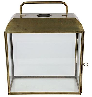 Luxury label windlicht Viktor 14 x 33,5 cm staal roestbruin Luxury label windlicht Viktor 14 x 33,5 cm staal roestbruin