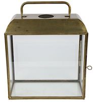 Luxury label windlicht Viktor 14 x 33,5 cm staal roestbruin - thumbnail