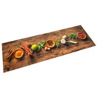 VidaXL Keukenmat wasbaar kruidenprint 60x300 cm fluweel