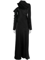 V:PM ATELIER robe longue drapée à fini satiné - Noir