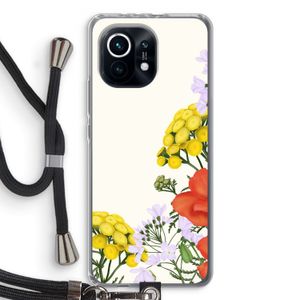 Wilde bloemen: Xiaomi Mi 11 Transparant Hoesje met koord