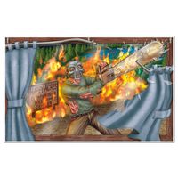 Halloween man met kettingzaag scenesetter Halloween man met kettingzaag scenesetter