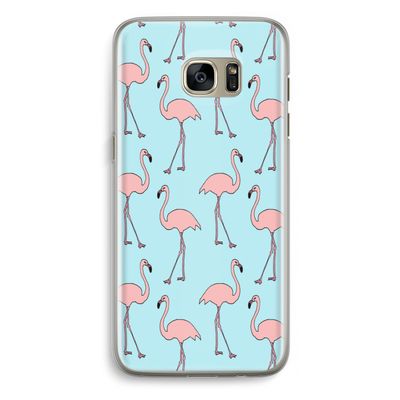 Anything Flamingoes: Samsung Galaxy S7 Edge Transparant Hoesje
