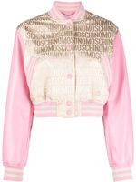 Moschino veste crop à logo en jacquard - Tons neutres - thumbnail