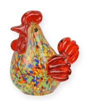 A MURANO STYLE GLASS FIGURINE OF A ROOSTER