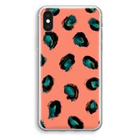 Pink Cheetah: iPhone XS Transparant Hoesje