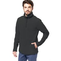 Fleece trui - antraciet - warme sweater - voor heren - polyester 2XL  - - thumbnail