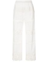 Dolce & Gabbana pantalon à empiècements brodés - Blanc