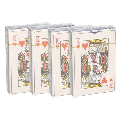 Speelkaarten - 4x - geplastificeerd - blauw - kaartspellen pesten/pokeren - spelletjes