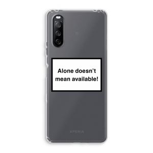 Alone: Sony Xperia 10 III Transparant Hoesje