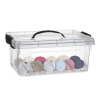 Opslagbox met deksel - transparant grijs - 8.5 liter - 36 x 26 x 15 cm - kunststof