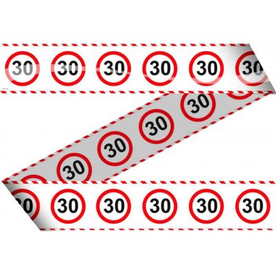 Markeerlint/afzetlint 30 jaar - verjaardag versiering met stop bord - 15 meter