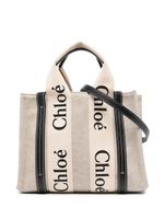 Chloé sac cabas Woody à logo imprimé - Tons neutres