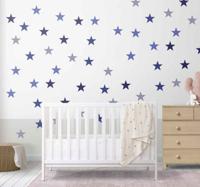 Muursticker decoratieve blauwe sterren