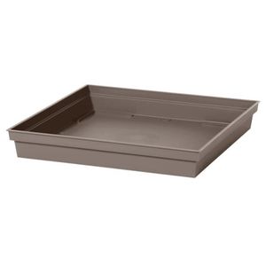 Bloempot kunststof onderschaal Toscane taupe vierkant L33 x B33 x H5 cm