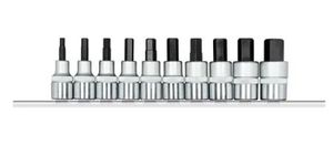 Gedore R62558010 | Dopsleutel-schroevendraaierset | 1/2" | IN 5-IN 17 | op rail | 10-dlg 3300023