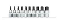 Gedore R62558010 | Dopsleutel-schroevendraaierset | 1/2" | IN 5-IN 17 | op rail | 10-dlg 3300023