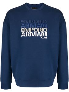 Emporio Armani sweat à logo imprimé - Bleu