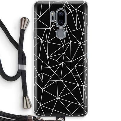 Geometrische lijnen wit: LG G7 Thinq Transparant Hoesje met koord