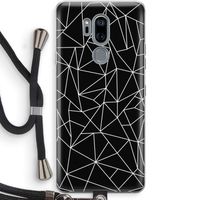 Geometrische lijnen wit: LG G7 Thinq Transparant Hoesje met koord Geometrische lijnen wit: LG G7 Thinq Transparant Hoesje met koord