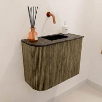 Toiletmeubel Mondiaz Joya Dlux | 51.6 cm | Meubelkleur Dusk | Faye wastafel Lava Wasbak Rechts | Zonder kraangat(en)