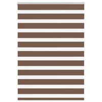 VidaXL Zebra rolgordijn 105x100 cm stofbreedte 100,9cm polyester bruin