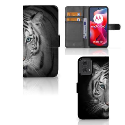 Motorola Moto G24 | G04 | G24 Power | Telefoonhoesje | Met pasjeshouder | Tijger