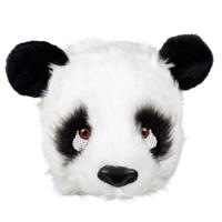 Panda beer dieren verkleedmasker - pluche - volwassenen - Horror/halloween - carnaval - half gezicht