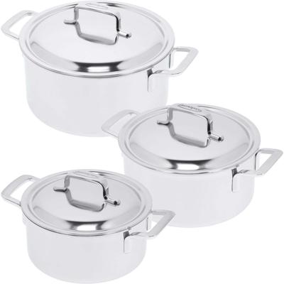 Demeyere Pannenset - Kookpannenset - Kookpan ø 18, 20, 24 cm + Deksels Intense 5 - RVS - 3 Delig