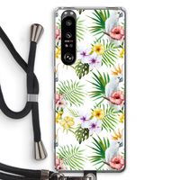 Gele kuif: Sony Xperia 1 III Transparant Hoesje met koord