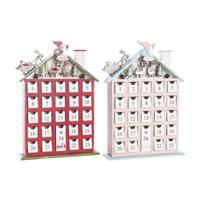 Adventkalender DKD Home Decor Hout Huis (27 x 7 x 40 cm) (2 Stuks)