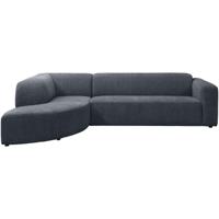 Leen Bakker - Hoekbank Astoria Links - Venro - Donker - Stof - Blauw - 197x297x76 Cm