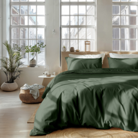 Dekbedovertrek Pure Uni Effen 200x200 Cm Donkergroen Anti Allergie & Anti Huisstofmijt Pure - Dekbed-Discounter.nl