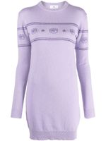 Chiara Ferragni robe courte à logo intarsia - Violet