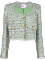 Self-Portrait veste en tweed à encolure arrondie - Vert