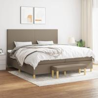 Boxspring met matras stof taupe 200x200 cm