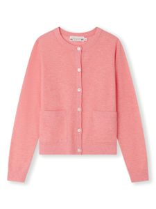 Bonpoint cardigan à logo brodé - Rose