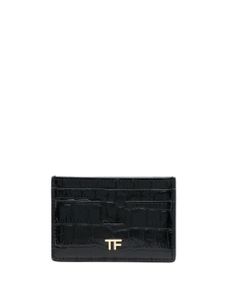 TOM FORD porte-cartes à plaque logo - Noir