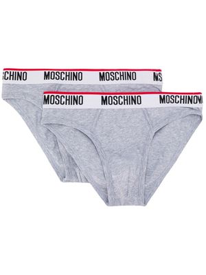 Moschino lot de slips à bande logo - Gris