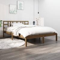 Bedframe massief hout honingbruin 200x200 cm
