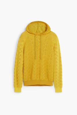 Geperforeerde hoodie - YELLOW - XL