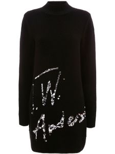 JW Anderson robe courte en maille à logo brodé de sequins - Noir