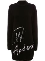 JW Anderson robe courte en maille à logo brodé de sequins - Noir JW Anderson robe courte en maille à logo brodé de sequins - Noir