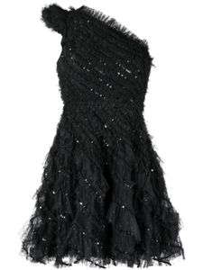 Needle & Thread robe courte Spiral à sequins - Noir