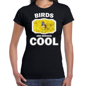 Dieren blauwborst vogel t-shirt zwart dames - birds are cool shirt