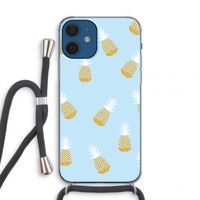 Ananasjes: iPhone 12 mini Transparant Hoesje met koord