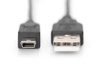 Digitus USB-kabel USB-A stekker, USB-mini-B stekker 3.00 m Zwart DB-300130-030-S - thumbnail